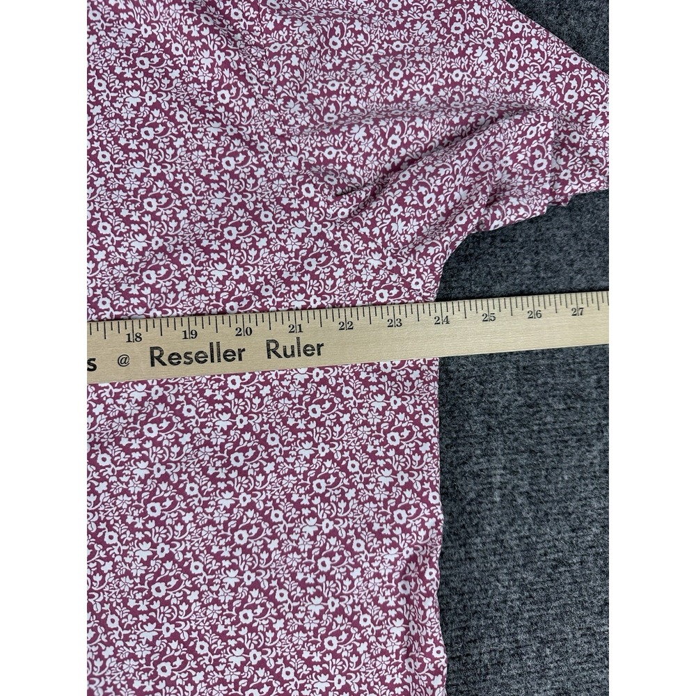UNTUCKit Floral Button Up Shirt Mens XL Pink White Nylon Short Sleeve Chaddsford - Picture 2 of 8